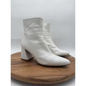 Thursday Boot Co White Heartbreaker Boot Womens Leather Ankle Heel Bootie Sz 10